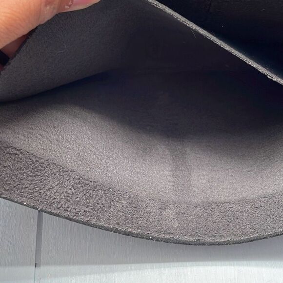 Vince Camuto Tote Black Faux Leather‎ Shoulder Bag Gray Striped - Picture 7 of 8